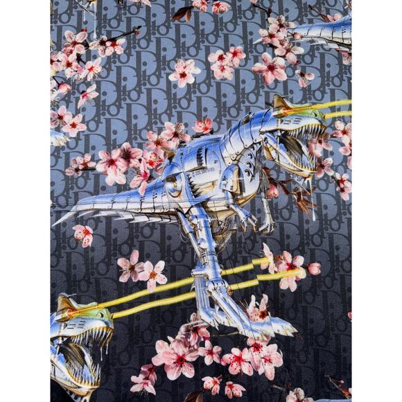 Dior x Sorayama Kim Jones Dinosaur Cherry Blossom Oblique Logo Hoodie M Medium - Picture 11 of 16